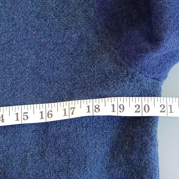 Turtleson Men Blue 100% Extra Fine Merino Wool Mock Neck Button Cardigan Medium - Picture 5 of 10